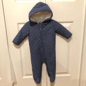 GUC Sz 9M Baby B’gosh Quilted Blue Bunting